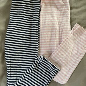 Epic Threads Navy and Pink Striped Leggings Set